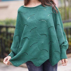 Scallop Edge Oversize Sweater